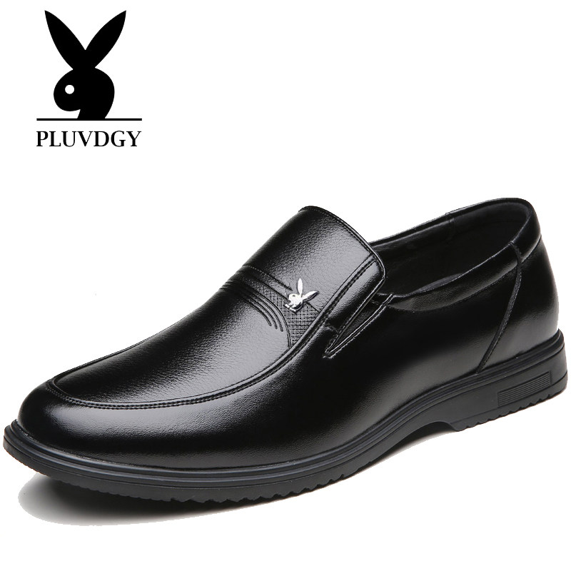 Leather Shoes Men Winter Real Leather Men Business Positive Dress Geriatric Warm Dads Shoes Casual Inside Heightening Shoes