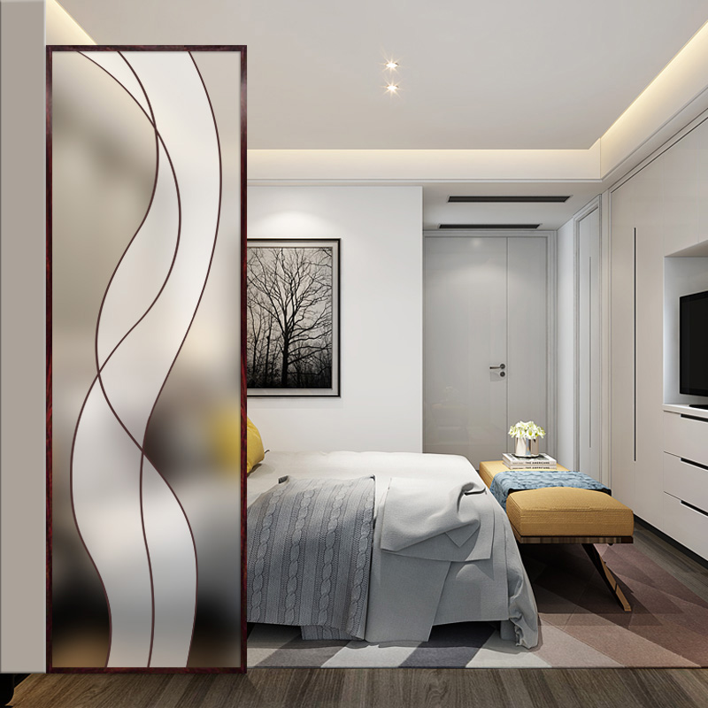 Modern Minimalist Art Glass Screen Bedroom Shelter Partition Wall Dining Room Dining Room Small Family Type Genguan Frosted Light Transmission