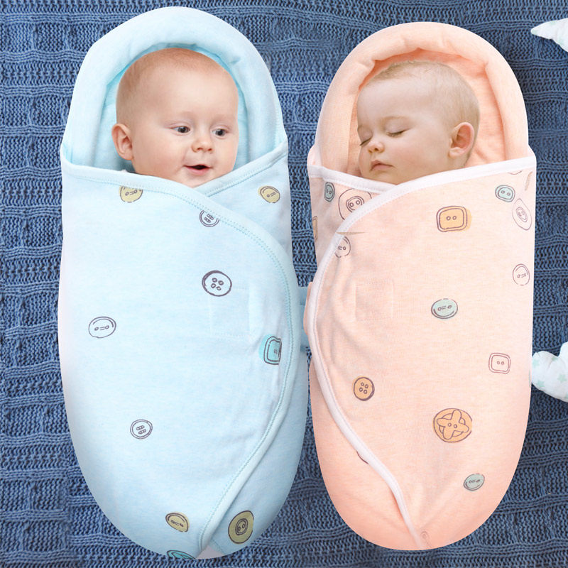 Newborn baby swaddle anti-shock wrapper pure cotton supplies spring and summer thin newborn wrapper baby sleeping bag hug