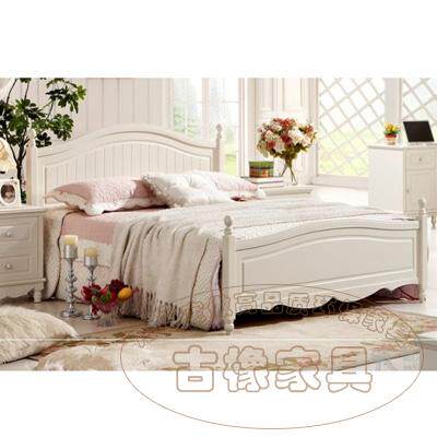 Customized fashion American style 1.8m solid wood double bed simple oak bed 1.5m white wedding bed European furniture