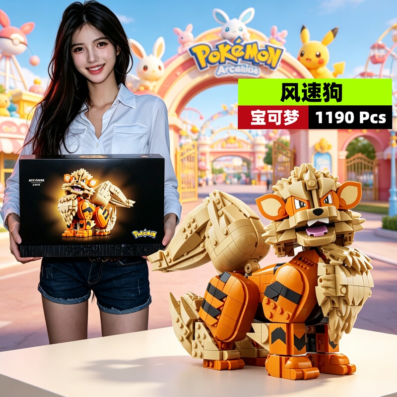 2026 New Pokémon Wind Speed Dog Boys' Children's Educational Building Block Toy Model