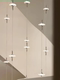 Star Rain Series Light Luxury Staircase Ufo Pendant Light for Duplex Villa Living Room, High Ceiling Rotating Crystal Long Pendant Light