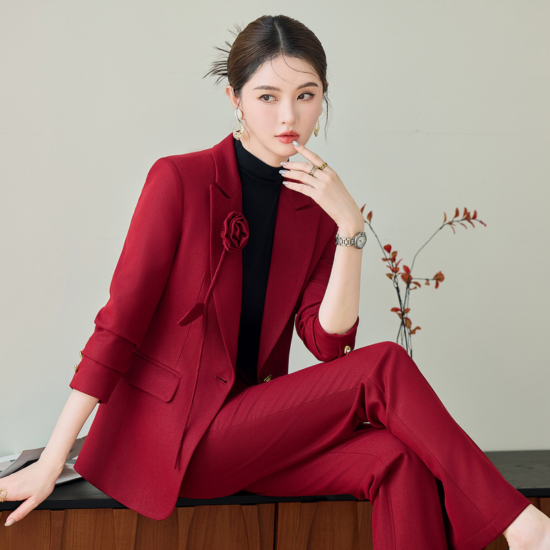 Red Annual Meeting Professional Blazer for Women, High-End, Photogenic, Formal Suit, Stylish Workwear Red Annual Meeting Professional Blazer for Women, High-End, Photogenic, Formal Suit, Stylish Workwear