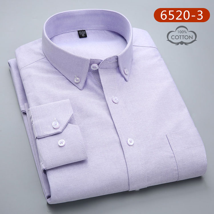 Áo sơ mi cotton nam tay dài trung niên cotton trung niên cha tải áo mùa xuân và mùa thu oxford quay áo sơ mi nam trắng