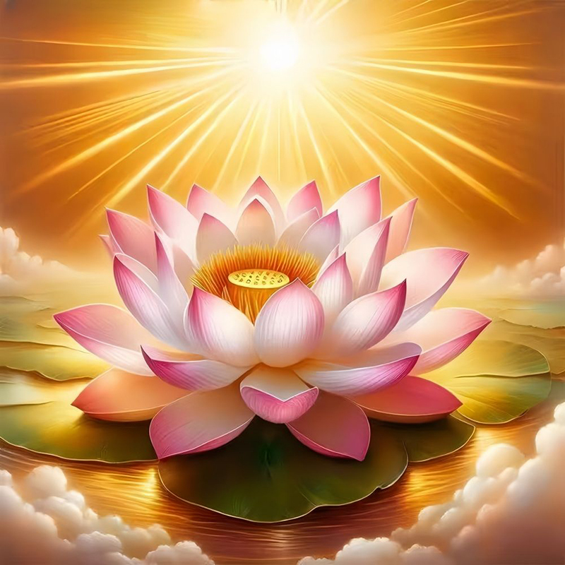 Buddha's Light Shines On, Holy Lotus Blossoms, Stickers for Living Room, Bedroom, Bathroom, Indoor Wall Decoration, Self-Adhesive Stickers