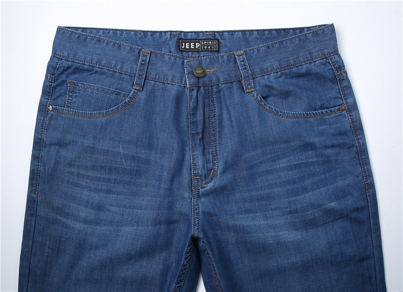JEEP nam hàng đầu quần jean jeep đích thực 2019 ngày lụa mỏng phần nam thẳng quần denim cỡ lớn - Quần jean quần jean nam hàng hiệu