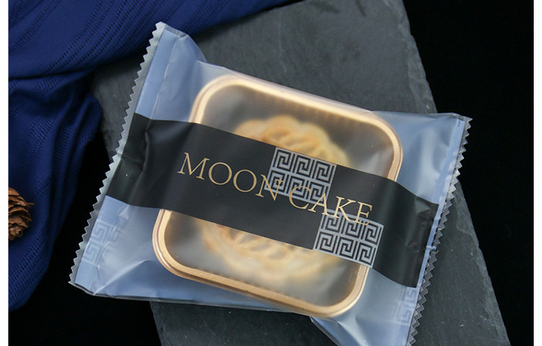 Thickened translucent machine-sealed frosted snowflake crisp baked Mid-Autumn moon cake flat mouth pineapple crisp packaging egg yolk crisp bag