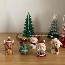 Rua Cartoon Cute Christmas Mini Lamb Elk Deer Resin Pendulum Pieces Snowman Home Desktop Creative Decorations