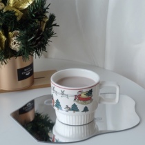 Rua Acute Christmas Reindeer Ceramic Cup Mark Cup Retro Water Cup Coffee Cup Oat Cup Ins Nets Red