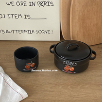 Rua Aretro matt black ceramic tomato bowl small tea cup rice rice bowl stew egg bowl water glass