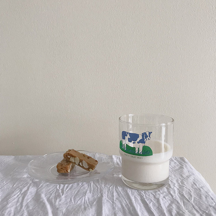 Luca Homemade Green Grass Raw Milk Glass Cup Coffee Milk Tea Cup