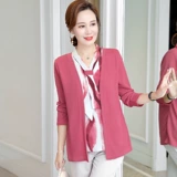 Весенний трикотажный осенний лонгслив для матери, в западном стиле, для среднего возраста