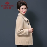 Осенняя короткая бархатная шерстяная куртка для матери, в западном стиле, коллекция 2021, для среднего возраста