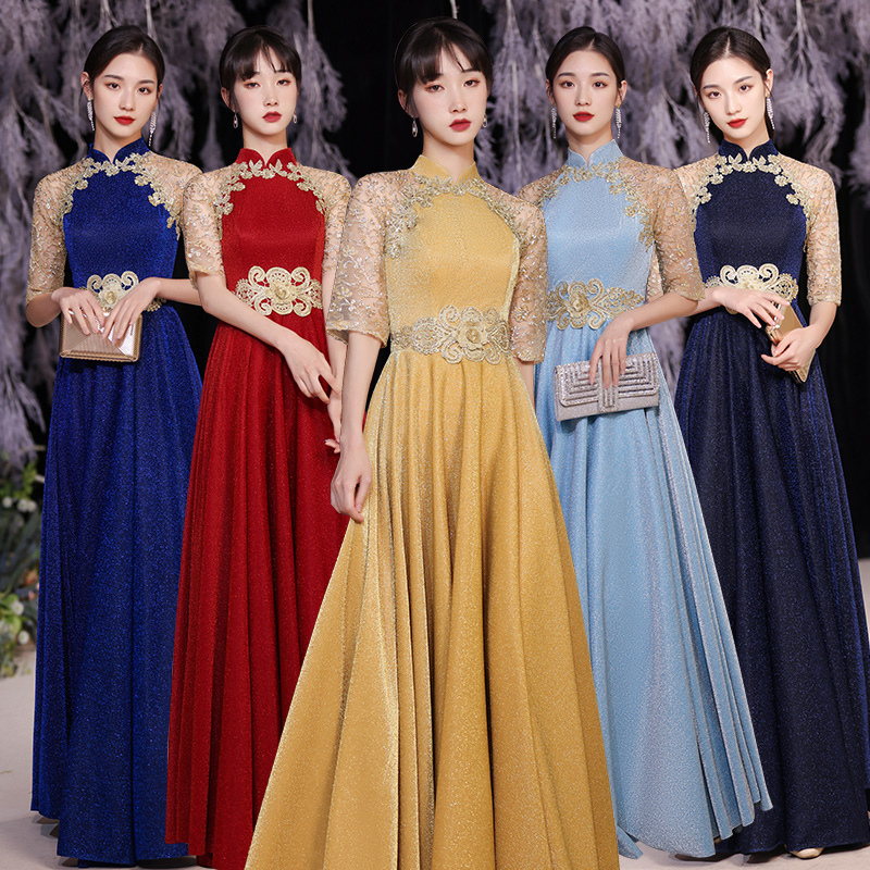 Temperament chorus performance costume long skirt student conductor host evening dress skirt female adult banquet long version