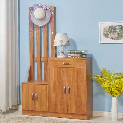 Foyer entrance shoe cabinet shoe stool combination European-style modern door partition hanger floor-to-ceiling overall cabinet pastoral door opening