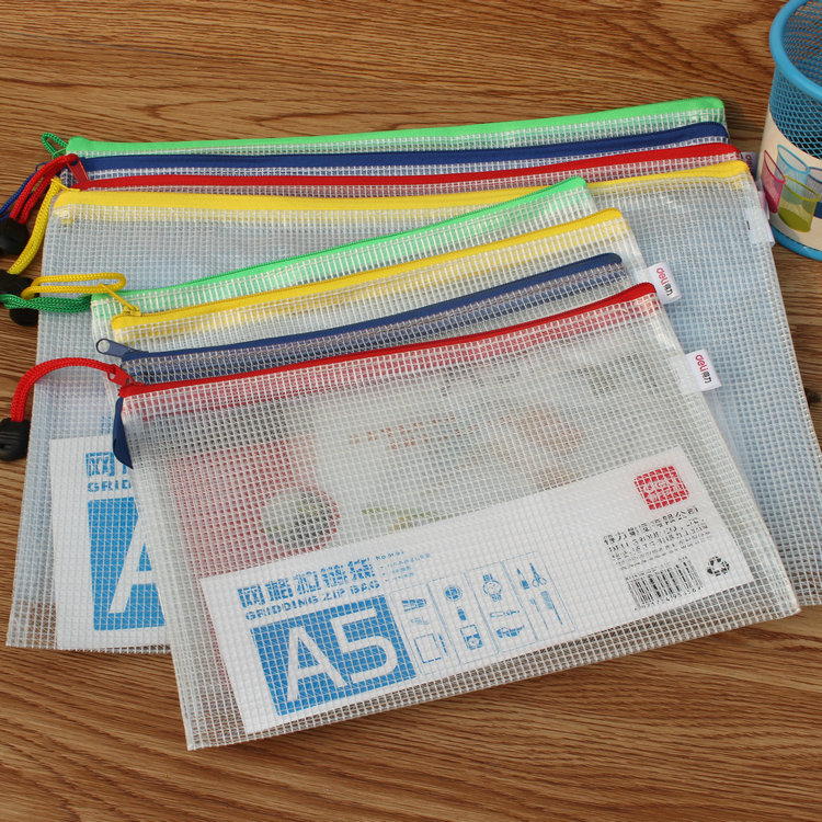 Right-hand laced bag 5654 File bag A5 transparent plastic grid bag a4 briefcase pull side bag kit