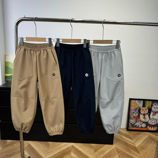 Neue Winter-Samt-Warmjacke, Kinder-Kordelzughose mit elastischem Bund für Jungen und Mädchen 25106