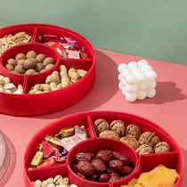 Ink color 2021 new simple divider melon seed plate modern living room dried fruit box nut plate home with lid