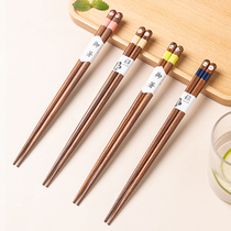 Ink wind iron wood chopsticks home one person chopsticks wooden family 2021 New pointed cute chopsticks