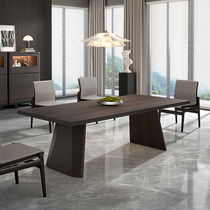 Designer light and luxurious minimalist table minimalist modern dining table and chairs combined small-family-shaped rectangular home table