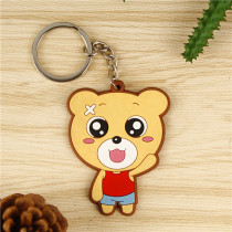 Cute new silicone bear stereo Cartoon creative pvc soft key chain pendant can be customized logo