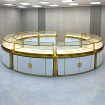 Round jewelry cabinet gold jade jade jewelry jewelry glass cabinet high-end luxury watch display cabinet