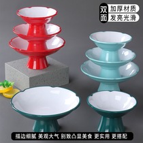 Nordic melamine plate high plate simple commercial restaurant living room fruit plate plastic imitation porcelain hot pot dish tableware