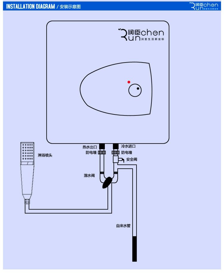 nước nóng năng lượng mặt trời Chính hãng Runchen 15/20 / 30L vuông lưu trữ nước treo tường nhà bếp gia đình máy nước nóng vòi hoa sen - Máy đun nước máy nước nóng trực tiếp panasonic