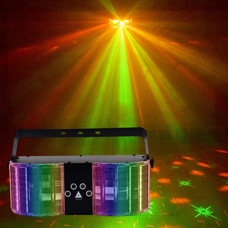 Stage lighting voice control LED bar KTV flash butterfly laser rotation colourful lamp houseroom laser lamp