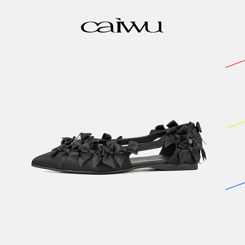 【Colorful Items】Charming Angel 3D Bow 2025 Spring New Silk Pointed Toe Flat Shoes for Women 【Colorful Items】Charming Angel 3D Bow 2025 Spring New Silk Pointed Toe Flat Shoes for Women
