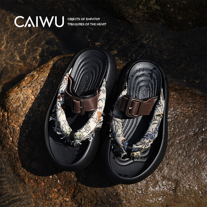 【Colorful Items】Wilderness Garden Thick-Soled Trendy Slippers 2025 Summer New Genuine Leather Fashion Open-Toe Half Slippers for Women for Outdoor Wear