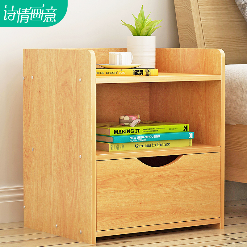Simple bed cabinet Modern storage small cabinet Assembly bed cabinet Simple storage cabinet Dormitory bedroom bucket cabinet Bed side cabinet