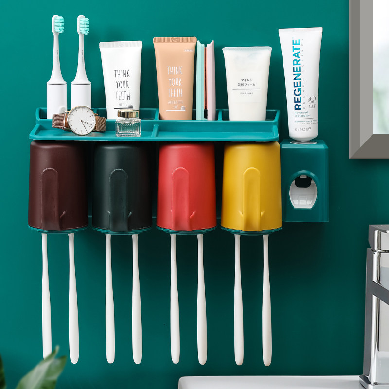 Dressing room wall style toothbrush shelve free of punch brushing cup suction hanging wall-style suit wall-mounted mouthwash tooth-tooth cylinder