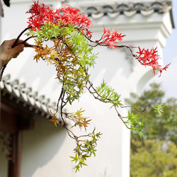 Artificial Maple Leaf Welcome Pine Thuja Classical National Style Green Plant Zen Flower Art Dead Branch Rattan Hotel Restaurant Decoration