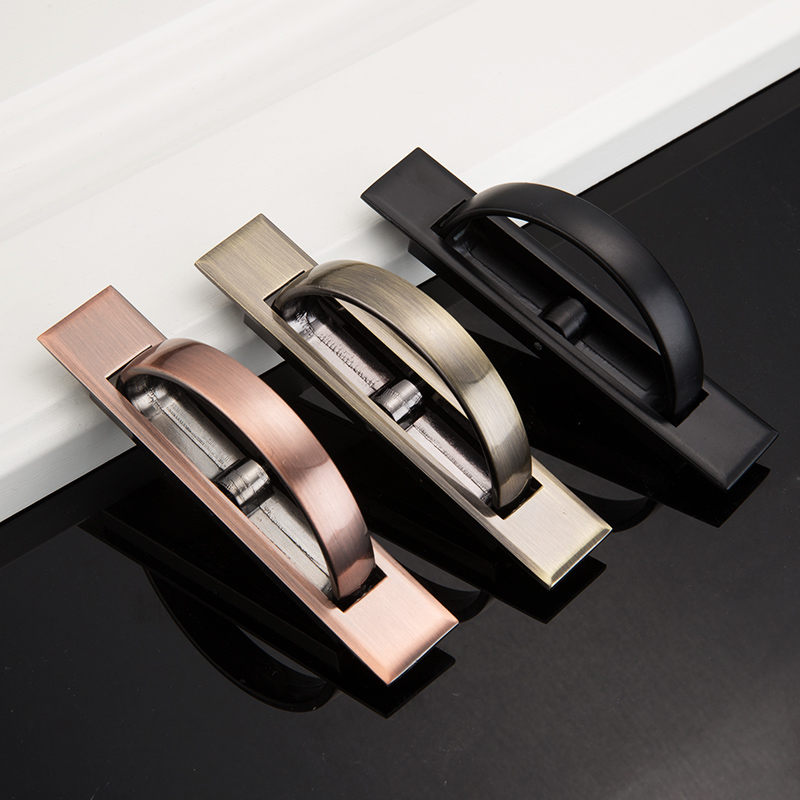 Tatami floor terrace concealed handle drawers modern minimalist cabinet door hardware invisible embedded in the in-line handle rotation