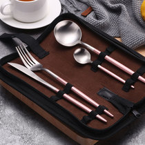 Knife and fork 2 two-piece set 304 stainless steel spoon Nordic powder gold Western tableware full set household steak Portugal