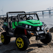 Large two-seat childrens electric car four-wheel four-wheel drive off-road remote control can sit on the child toy car baby stroller