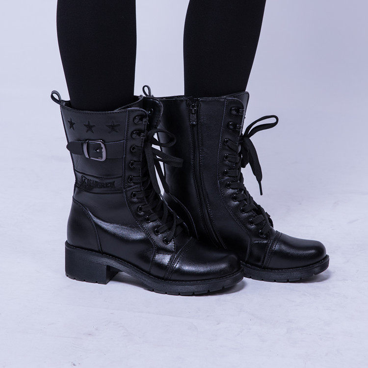 Bottes militaires pour femme en cuir - Ref 1398653 Image 7