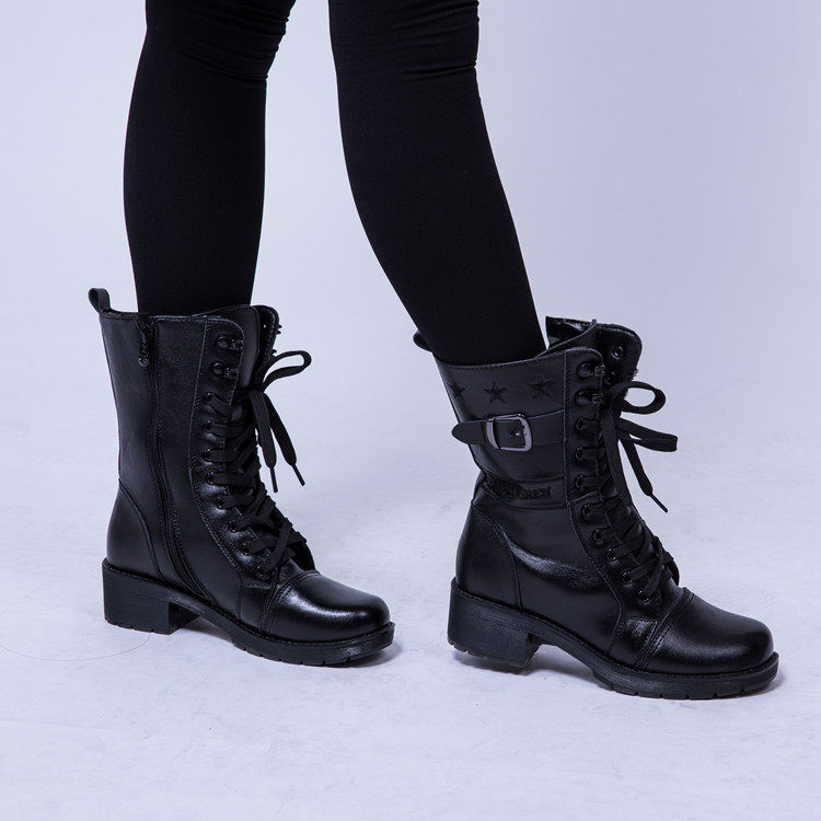 Bottes militaires pour femme en cuir - Ref 1398653 Image 8