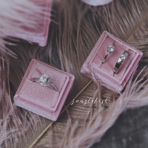 ins net red velvet velvet double ring box retro wedding gift exchange proposal Little red book pendulum shooting props