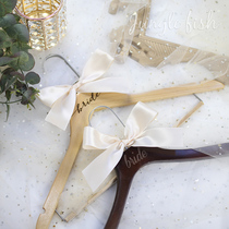 Wedding yarn Wedding clothes hanger custom engraved letter Logo solid wooden clothes hanging clothes hanging European style bridal personality DIY