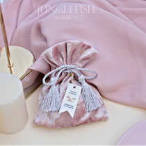 JF Original Creative Pink Velvet Cloth Delight Bag Silver flow Su Drawn Rope Chinese Knot Wedding Wedding Banquet Sugar Box Cloth