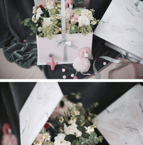 ins square pink marble texture wedding gift bridesmaid gift box wedding pint packaging box