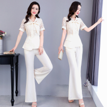 Zhang Cai Feiyue Lace Splicing Goddess Set 2021 Summer Pants New Temperament Ole Slim Two-piece Set