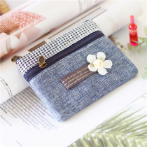Cotton and linen coin bag literary and female coin bag pastoral double-layer small cloth bag student card drivers license storage bag
