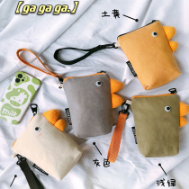 Tricolour patch phone bag woman 2021 new vertical style cute hand small handbag zipped zipped canvas zero money hand grab bag