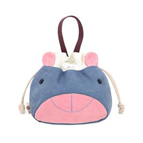 Korean version of canvas corset pocket mobile phone bag girls fabric draw rope Hand bag storage bag walking hand carrying small bag