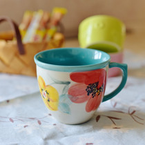 Export high-end hand-painted household female ceramic mug fashion flower tea coffee cup Breakfast cereal milk water cup