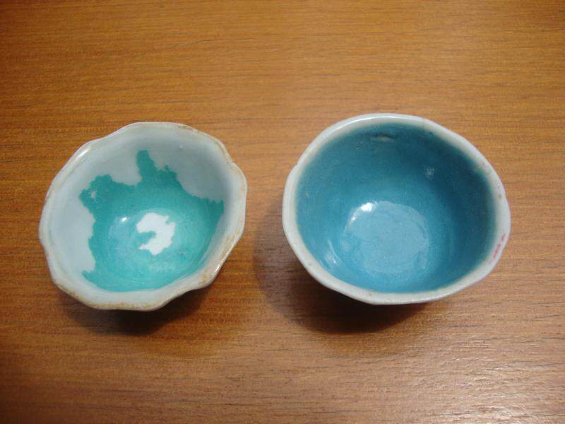 古董古玩老茶杯清代同治粉彩小杯一对两只标本瑕疵品包老保真-淘宝