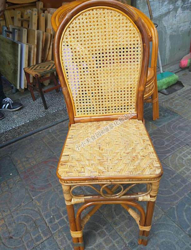 Rattan Dining Chair Dining Room Chair Home Dining Chair Retro Solid Wood Dining Chair Backrest Rattan Dining Chair Old Rattan Chair Handmade